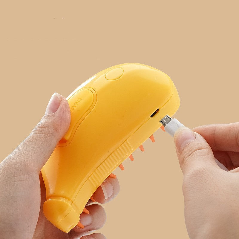 3-in-1 Steam Pet Grooming Brush β Hair Remover, Massage & Mist Spray